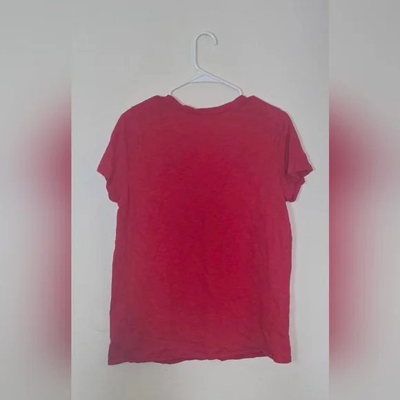 Merona Red V-Neck Short Sleeve Tee Shirt Cotton Classic Casual Basic Top XXL - Picture 2 of 4